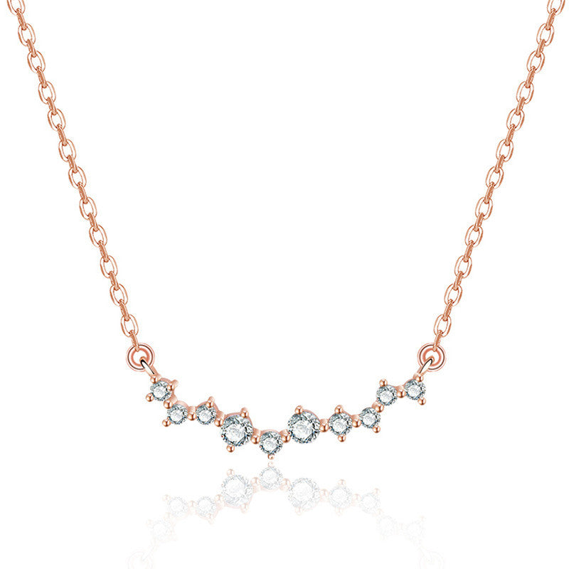 Rose Gold Plated American Diamond Studded Contemporary Korean Pendant