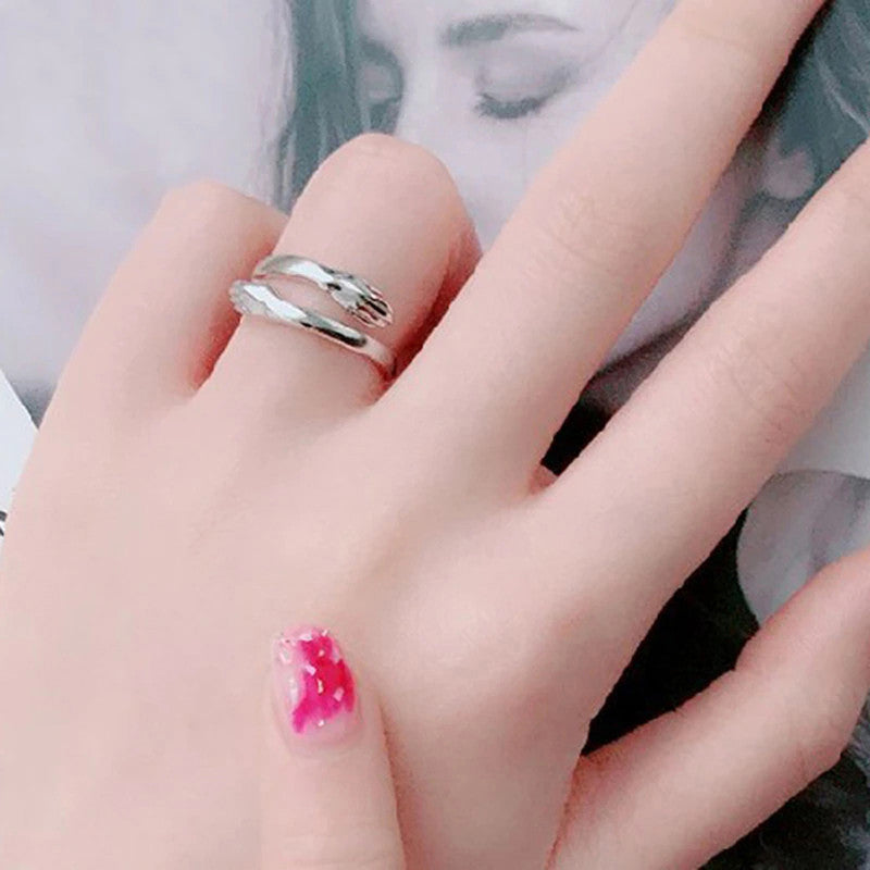 Amazing Heart Design Silver Plated Adjustable Ring  For Women