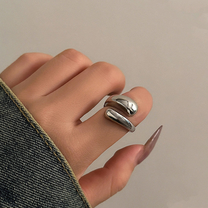 Trending Silver Plated Assymmetrical Finger Ring