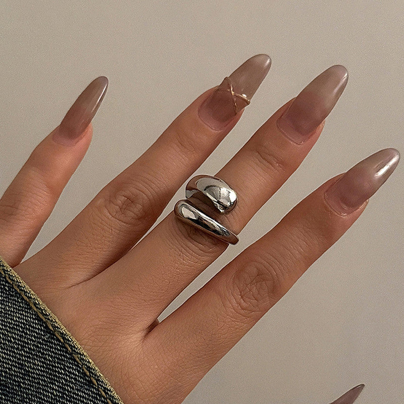 Trending Silver Plated Assymmetrical Finger Ring