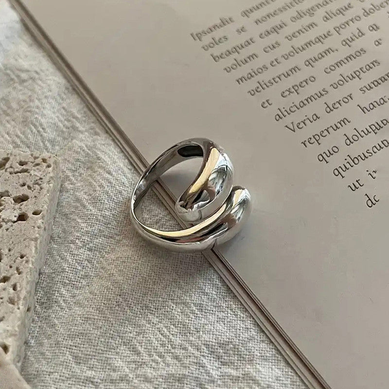 Trending Silver Plated Assymmetrical Finger Ring