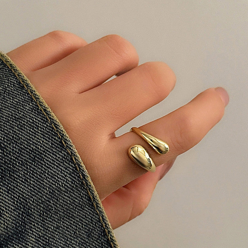 Trending Gold Plated Assymmetrical Finger Ring