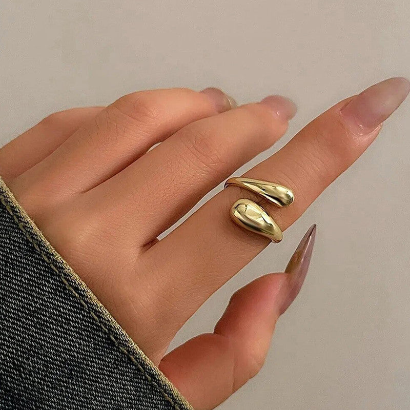 Trending Gold Plated Assymmetrical Finger Ring