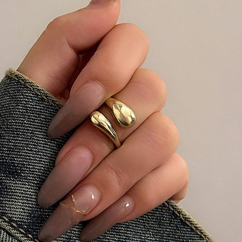 Trending Gold Plated Assymmetrical Finger Ring