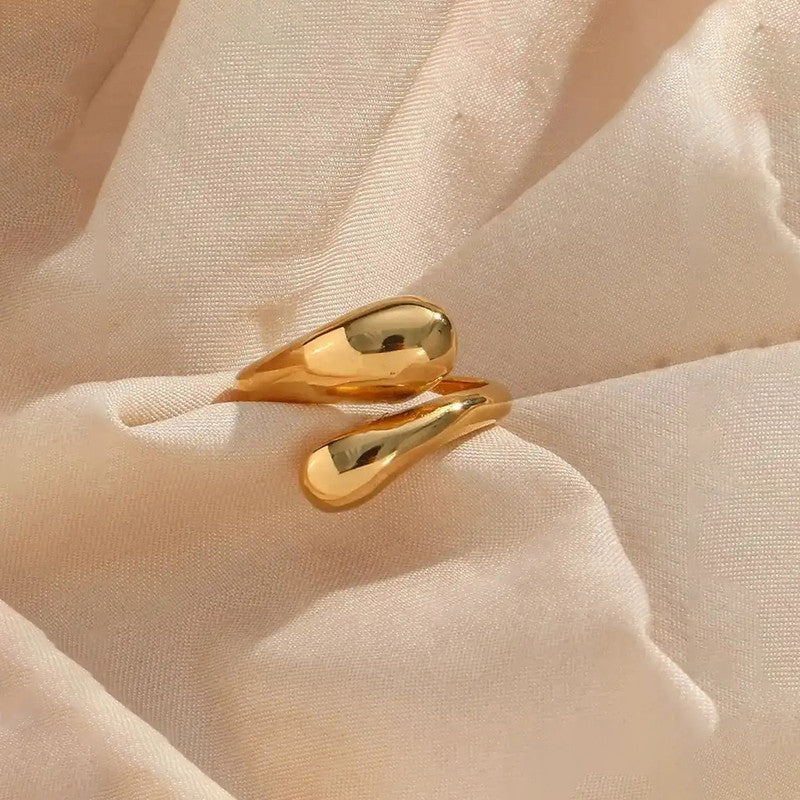 Trending Gold Plated Assymmetrical Finger Ring